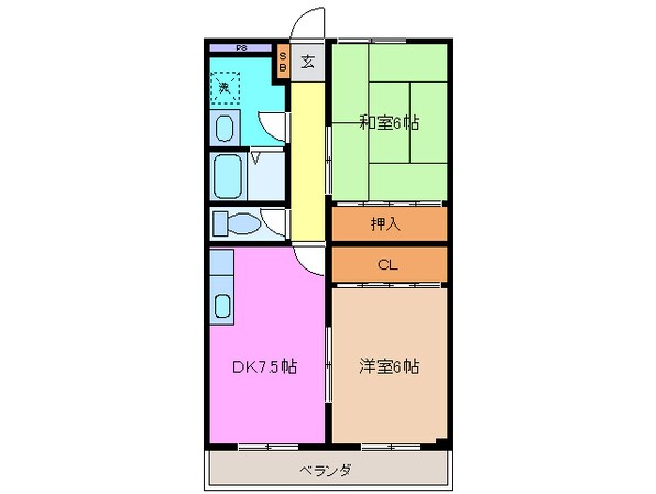 高茶屋駅 徒歩15分 4階の物件間取画像